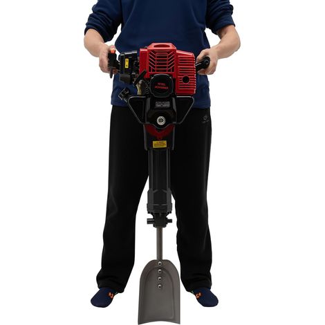 52 cc, escavatore per albero da giardino, 2 tempi, 1900 W, martello a benzina, martello demolitore, set per escavatore portatile con 2 punte per recinzioni agricole, piantine forestali (1/5)