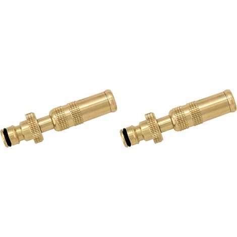 Lot de 2 Lance arrosage Laiton Jet réglable Raccord rapide Jardin Nettoyage