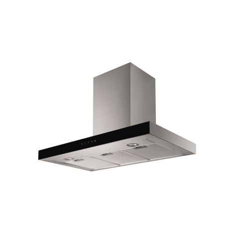 respekta Dunstabzugshaube 90 cm, schwarze Glasf., EEK A