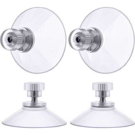 Ventouse a visser, 4 Pièces 50mm Ventouses Transparentes avec Filetage, Extra Fortes PVC Plastique Suspension Rideau Isolant Ventouse pour Camping Car, Fenêtre, Salle de Bain, Van (1/5)