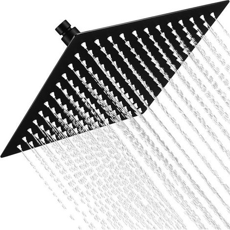 Duschkopf Regendusche Quadratischer Duschkopf aus Edelstahl, kalkabweisend, 30 cm (12 Zoll), matte Oberfläche (1/4)