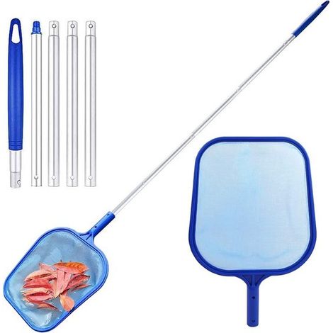 Red recogepipas para piscinas - 150 cm, ajustable, malla fina, con guantes de silicona y paño. (1/5)