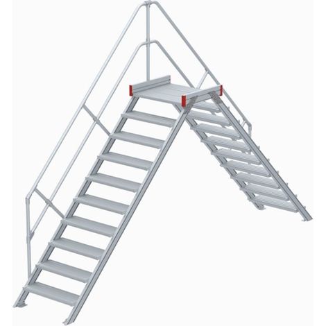 Euroline 512 Überstieg 45° 1000mm Stufenbreite 2x10 Stufen Alu gerieft