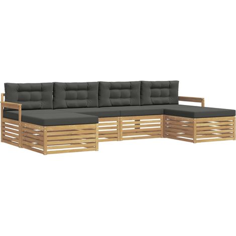 Sofa Sets 6 pcs White and Anthracite Solid Acacia Wood vidaXL (1/5)