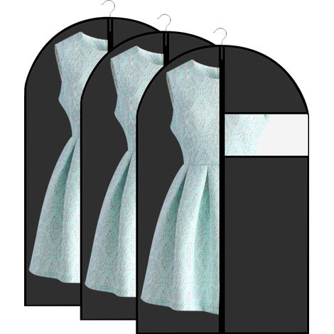 Lot de 3 housses à vêtements en PEVA 60x100cm Housse de Protection pour Vêtements anti Poussière Imperméables avec zipHousse Vetement à Suspendre pour Rangement pour Chemise Costumes Manteaux Clothes (1/5)