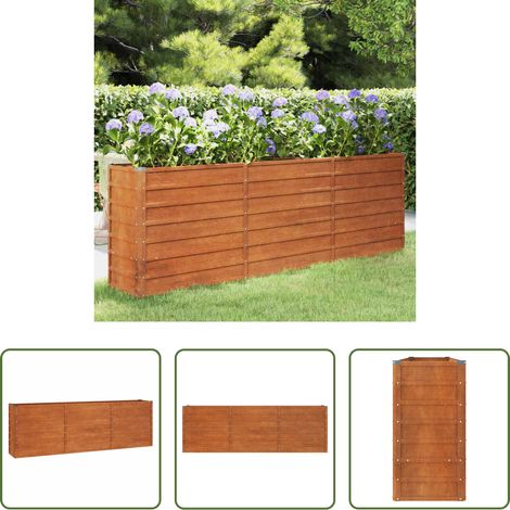 Garten -  Hochbeet Rostig 240x40x77 cm Cortenstahl (1/5)