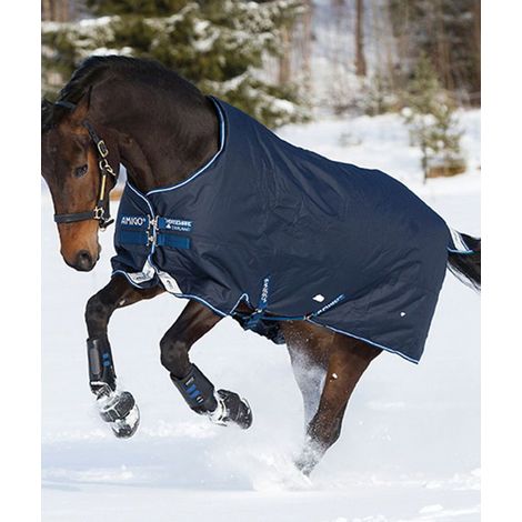 165 cm, Blu navy: Horseware Wasserdichte Decke Amigo Bravo 12 Original Turnout Außenstoff 1200D und Wattierung 400g (1/5)