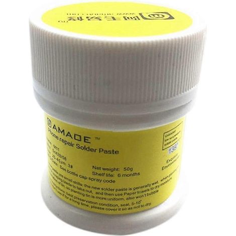 Pâte à souder M11 50 g, flux basse température Sn42Bi58 pour la réparation de circuits imprimés de téléphones portables (BGA, SMD) (1/4)