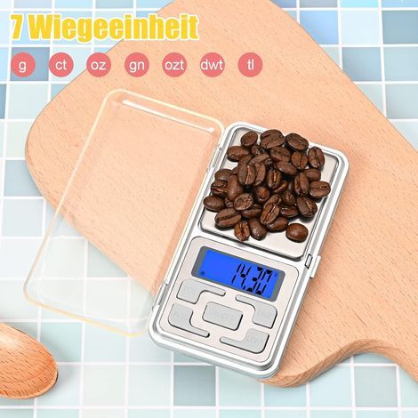 Balance de cuisine de précision 500 g/0,01 g avec écran LCD rétroéclairé