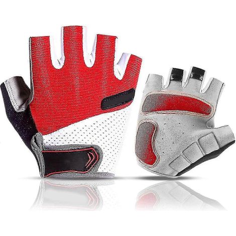 Gants de rame antidérapants sans doigts pour kayak pagaie et pêche homme/femme - M - rouge (1/3)