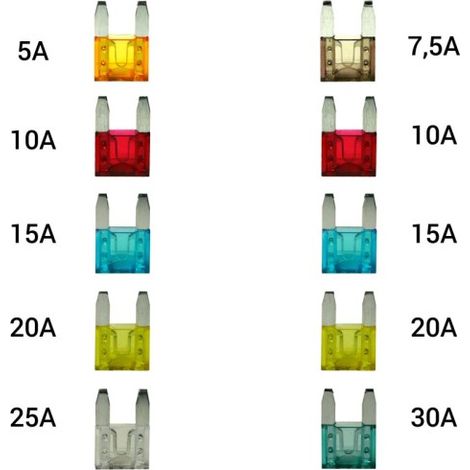 Mini-lot de 10 fusibles à lame pour voiture amio-01139 (1/2)