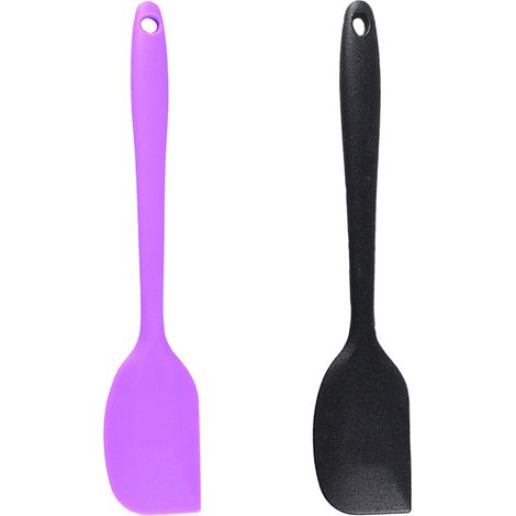 Spatule de cuisine en silicone avec manche intégré et cuillère pour racler la crème et les gâteaux (1/5)