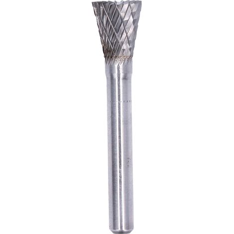 Ortviai Fichier à fraiser conique inversé en carbure YG8, modèle NX1213, double taillage, diamètre de tige 6 mm (1/5)
