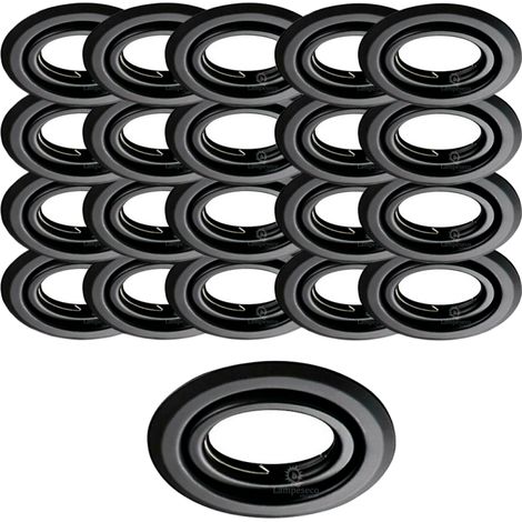 Lot de 20 Spots encastrables orientables Noir Mat avec GU10 LED de 5W eqv. 50W Blanc Neutre 4000K (1/4)