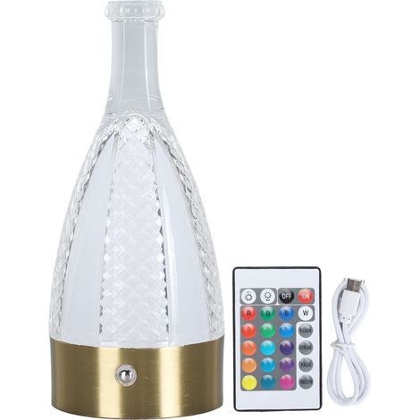 Ortviai Lampe de Table Rechargeable Sans Fil avec Télécommande – 16 Couleurs RGB, Design Bouteille de Vin, Toucher Intuitif (1/5)