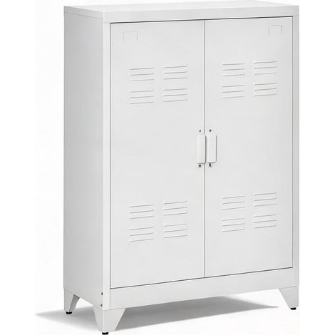 Meuble de rangement de bureau blanco en métal 75 x 33 x 110 cm (1/5)