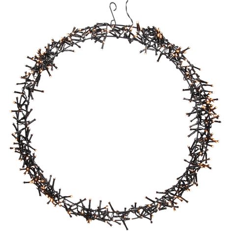 ECD Germany LED Lichterkranz Ø48 cm, 400 LEDs, Warmweiß, 8 Leuchtmodi, IP44 Innen/Außen, Metallkranz Türkranz Fensterkranz Hängekranz Ring Weihnachtsdeko Fensterlicht Weihnachten Weihnachtsbeleuchtung