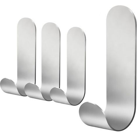 selbstklebende Edelstahlhaken, geeignet für Handtücher, Schlüssel, Haushalt, Küche, Bad, rostfrei und wasserdicht (1/5)