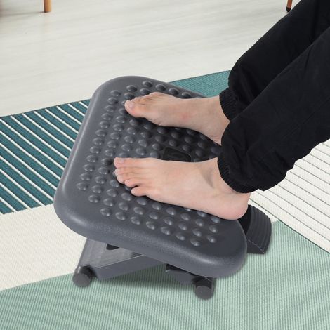 Poggiapiedi ergonomico regolabile HOMCOM per ufficio, supporto per i piedi da scrivania NUOVO