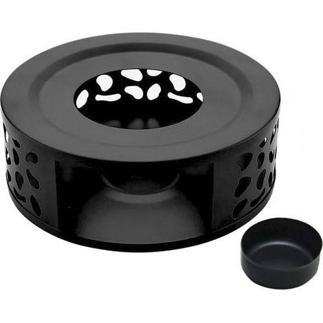 Portavelas, Calentador de tetera, Calentador de tetera, Calentador de velas, Plato calentador de té, Acero inoxidable, Plata, 15 cm, café y leche (1/5)