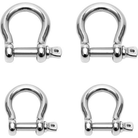 Lot de 4 manilles en acier inoxydable 304 (M8/M10) – Manilles de levage et de gréage robustes pour chaînes, dépannage de véhicules, remorquage, mise en tension et suspension (1/5)