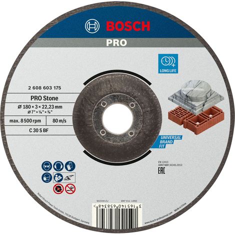 Bosch Accessories 2608603175 2608603175 Disque à tronçonner à moyeu déporté 180 mm 1 pc(s) Pierre (1/3)