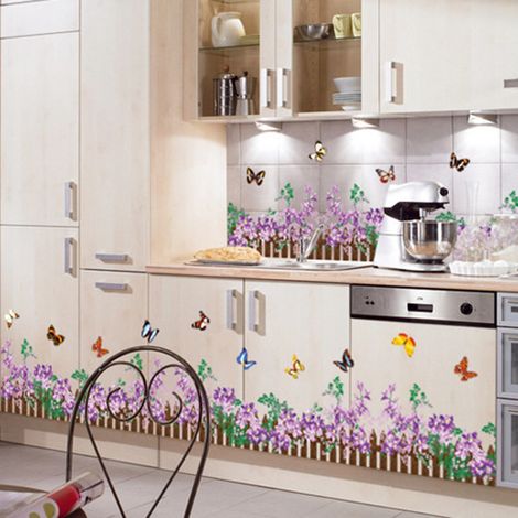 Aufkleber mit grünem Blatt- und Blumenmuster für Wohnzimmer, Schlafzimmer, Hintergrund, Wanddekoration (AY756) (1/5)