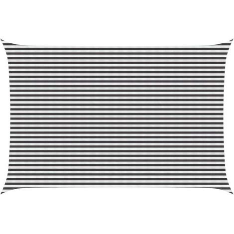 Voile d'ombrage gris anthracite et blanche 4 x 5 mètres en PEHD (1/5)