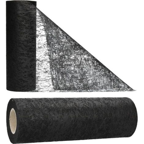 (Noir) Chemin de Table Non Table Ruban de Table Mariage 58cm / 914.4cm (1/4)