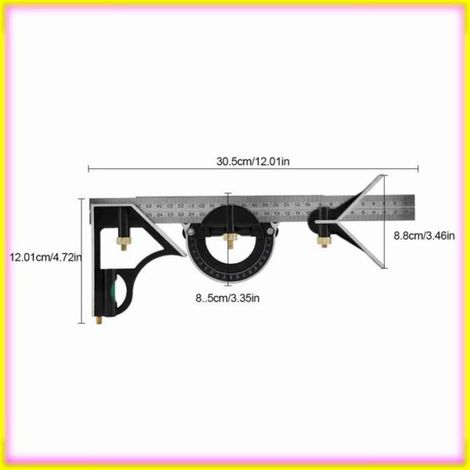 keenso Règle à angle droit Règle carrée à Angle droit, combinaison jardin ustensiles Carré combiné multifonctionnel de 300MM (1/5)
