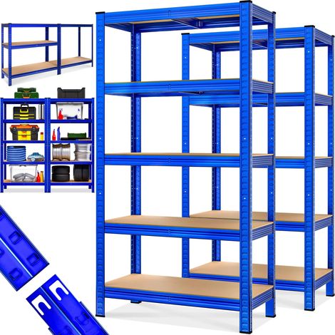 Monzana 2x Estanterías de metal Azul 5 niveles Almacenamiento - Bricolaje 180x90x40 cm Carga máxima de 875kg taller garaje (1/7)