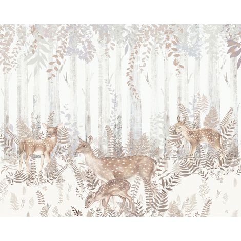 Papier peint panoramique Enfants - Animaux de la Forêt - 130 cm x 104 cm (1/2)
