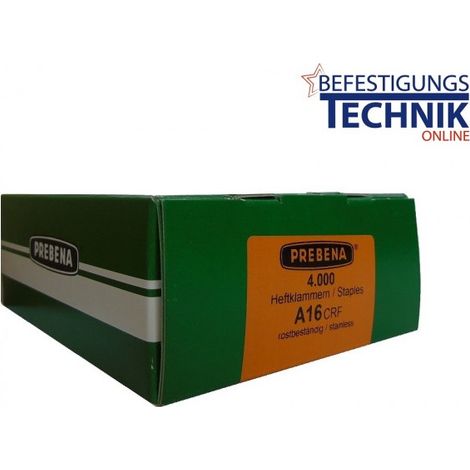 Prebena Klammern A16CRF A 80/16mm A2 rostfrei für 1XR-A16 1GP-A16 1GP-A25 KL-01 4M"-"EN15355