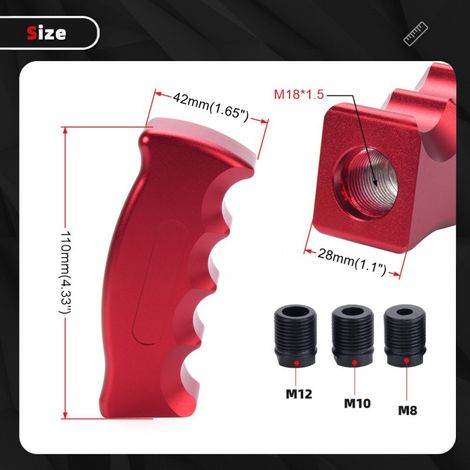 Accessoires de personnalisation automobile : manche de couteau, pommeau de levier de vitesse, levier de vitesse personnalisé en alliage d'aluminium, pommeau de levier de vitesse rouge, une pièce par p (1/4)