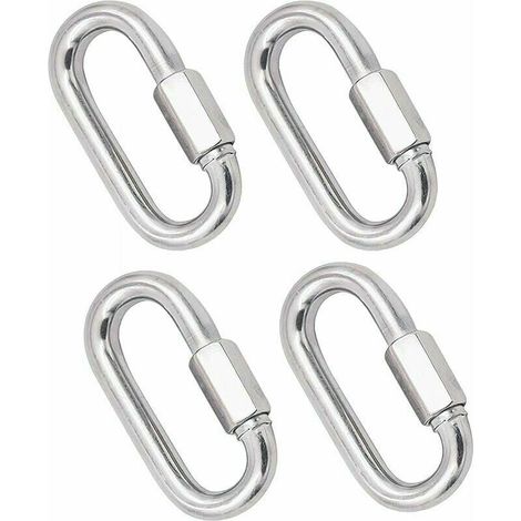 YMYNY Mousqueton en Acier Inoxydable Robuste M8 304 Vis à Dégagement Rapide Porte-clés à Maillon Rapide pour la Maison Camping Alpinisme Randonnée Capacité de Voyage (1/4)
