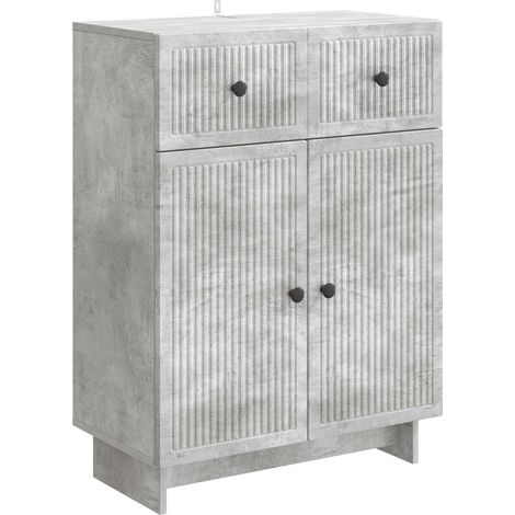 Sideboard Concrete Grey 66 x 34.5 x 90 cm Engineered Wood vidaXL