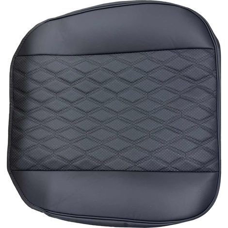 Housse de siège de voiture en cuir PU, protection avant antidérapante, coussin épais matelassé universel avec poche de rangement, accessoire d'intérieur automobile noir (1/5)