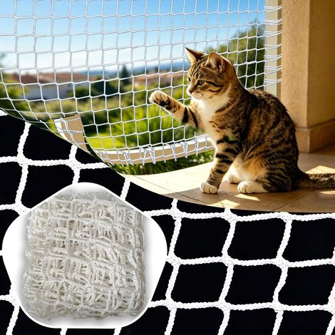 Filet de Sécurité Extérieur Enfants et Animaux Domestiques,Filet Anti-chute Sans Nœuds pour Escaliers et Balcons,Filet de Protection Aires de Jeux et Terrasses,F(Size:0.5x1M(1.64x3.28FT),Color:Blanc) (1/5)