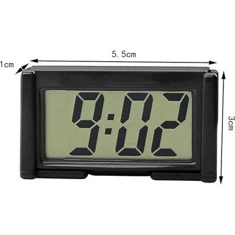 Réveil électronique, petite horloge de table de voiture auto-adhésive, instrument de montre électronique, affichage numérique LCD (1/3)