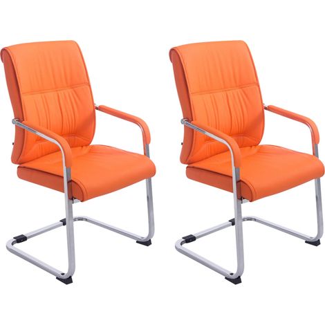 2er Set Freischwinger XXL Anubis Kunstleder orange (1/5)