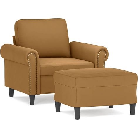 Maison Exclusive - Sessel mit Hocker Braun 60 cm Samt