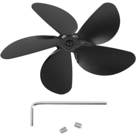 Ventilatore da camino Crezuo a 5 pale in lega di alluminio per stufe a legna, alimentato a calore, per cappe da cucina domestiche.-Crezuo