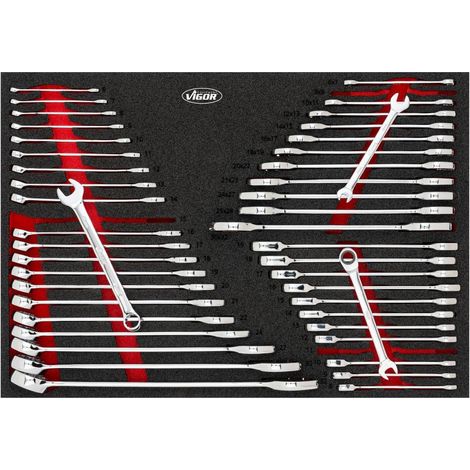 Llaves ajustables vigor V6724N 45 piezas tamaños 6 a 32 mm