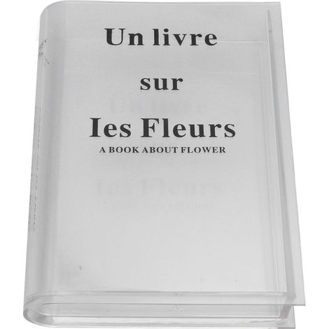 Vase livre transparent en acrylique, style artistique et culturel, décoratif, idéal pour les compositions florales et la décoration intérieure. Lettres noires. (1/5)