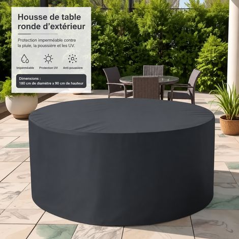 Housse de protection pour chaise de jardin noire en tissu Oxford imperméable anti-UV noir 100 g – Livraison gratuite (1/5)