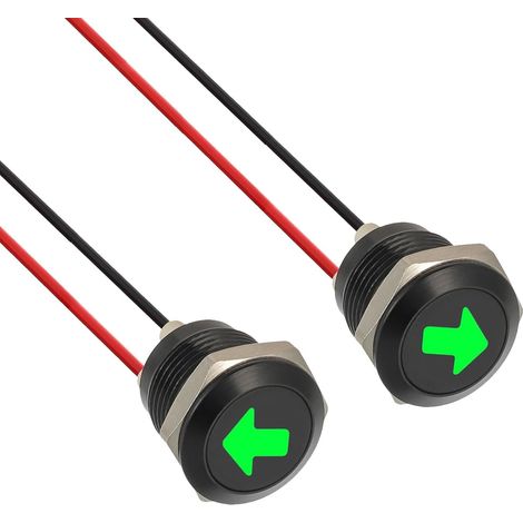 Lot de 2 12mm Led Métal étanche Voyants DC 12 V/24 V Voyants LED pour Motos, Voitures, Camions, Tracteurs, Camping Cars, VTT (1/5)