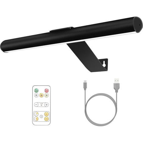 LED Lampe Murale à TéLécommande Applique Murale sans fil AlimentéE Par Batterie Avec Minuterie Dimmable Luminaire Mural rechargeable télécommande murale sans fil corps métallique (Noir,40cm) [Classe é (1/5)