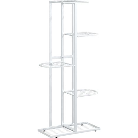 Maison Exclusive - Piedistallo per Piante a 5 Piani 43x22x98 cm in Metallo Bianco (1/5)