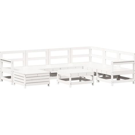 Maison Exclusive - Set Divani da Giardino 8 pz in Legno Massello di Pino Bianco