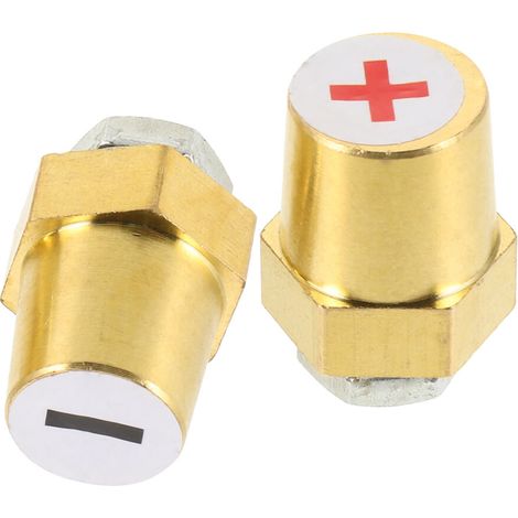 Adecuado para 1 par de adaptadores de extensión de terminales de batería de latón, bornes de batería con rosca macho, para accesorios de conexión eléctrica de carga de baterías de automóviles.